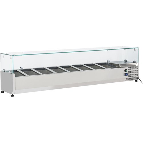 Refrigerated Servery Prep Top 1800mm 8xGN1/3 Depth 380mm Glass top | DA-GT518