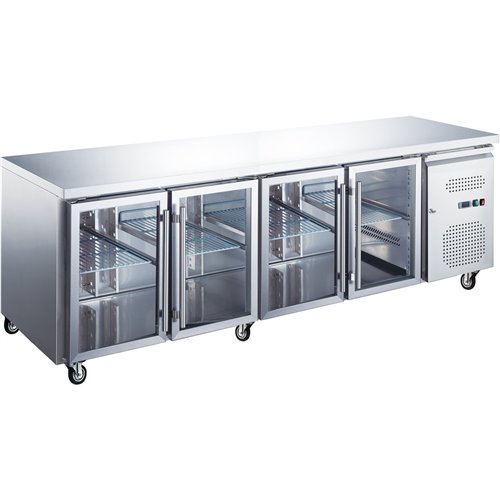 Commercial Refrigerated Counter 4 glass doors Depth 600mm | DA-RS41VG