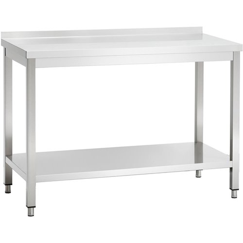 Professional Work table Stainless steel Bottom shelf Upstand 1200x700x900mm | DA-VT127SLB