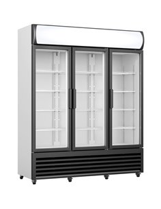 Commercial Triple Bottle cooler Upright 1065 litres Fan assisted cooling Hinged doors Black&ampWhite | Stalwart DA-GDR666