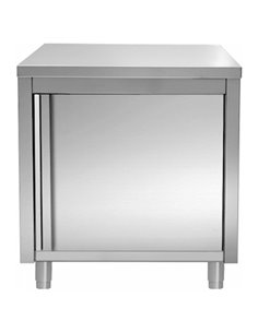 Commercial Worktop Floor Cupboard Hinged door Stainless steel Width 600mm Depth 700mm | Stalwart DA-THASR67