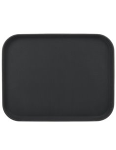 Non-Skid Serving Tray Polypropylene Rectangular 15&quotx20&quot Black | Stalwart DA-PPTRAY1520