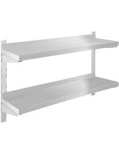 Wall shelf 2 levels 600x300x600mm Stainless steel | Stalwart WM06030B