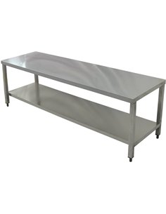 Professional Work table Stainless steel Bottom shelf 1800x700x900mm | Stalwart VT187SL