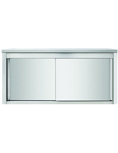 Wall cabinet Sliding doors Stainless steel Width 1200mm Depth 400mm | Stalwart VWC124D