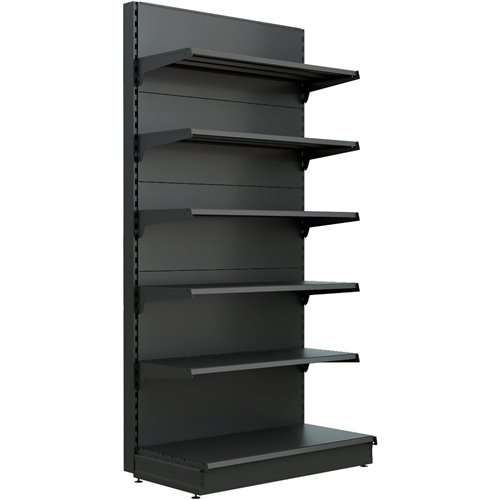 Retail Wall Shelving Starter Unit Black | Stalwart NSREU11BLACK100START