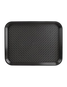 Olympia Kristallon Polypropylene Fast Food Tray Black Large 450mm