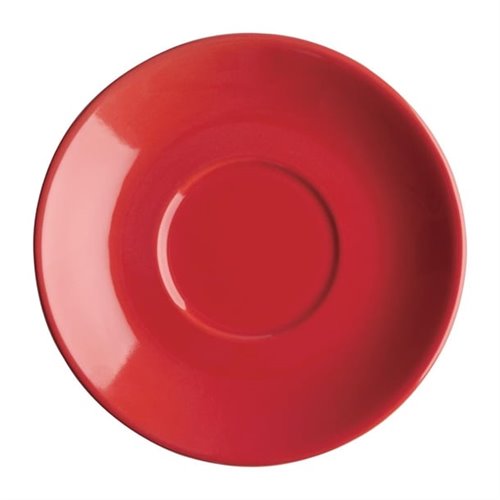 Olympia Cafe Red Saucer (Fits FF990) - 135mm 5 3/10" (Box 12)