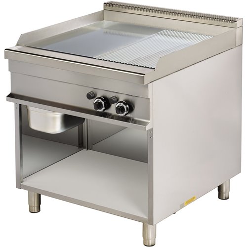 Gas griddle on open base Gas Smooth/Ribbed 2 zones 15kW | Stalwart DA-Hotmax 900 GG921SG