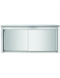 Wall cabinet Sliding doors Stainless steel Width 1600mm Depth 400mm | Stalwart DA-THWSR164