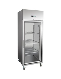 600lt Commercial Refrigerator Stainless Steel Upright cabinet Single glass door GN2/1 Ventilated cooling | Stalwart DA-R600VGLAS