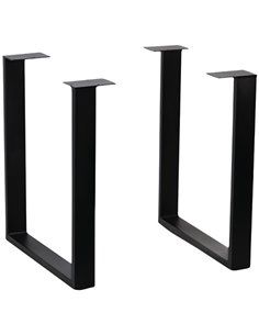 Black Industrial Style Square Table legs Black 2pcs | Stalwart DA-GSTB022