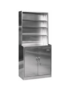 Commercial Stainless Steel Cabinet 2 Doors 4 Shelves 850x500x1850mm | Stalwart DA-MYSLC13