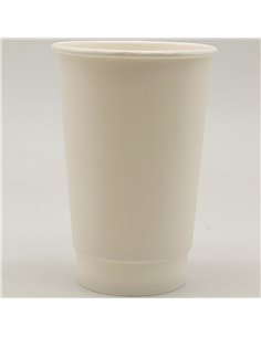 500pcs Compostable Coffee Cups Double wall 16oz/473ml White | Stalwart DA-WHDW16OZ