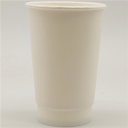 500pcs Compostable Coffee Cups Double wall 16oz/473ml White | Stalwart DA-WHDW16OZ