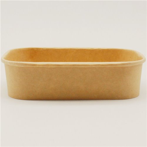 300pcs Kraft Rectangular Bowl 500ml PE | Stalwart DA-KPRB500