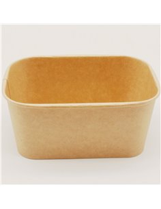 300pcs Kraft Rectangular Bowl 1000ml PE | Stalwart DA-KPRB1000