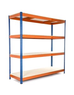 Industrial Shelving Unit Heavy duty 2440x455x1980mm 4 shelves 400 kg/shelf Powder coated steel | Stalwart DA-TY4552440