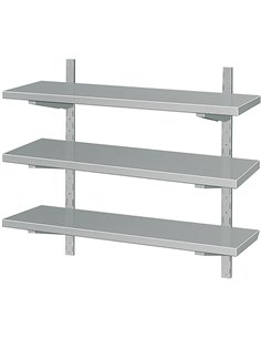 Wall shelf 3 levels 2000x300mm Stainless steel | Stalwart DA-VWS2033