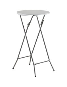 Folding Bar Table White Plastic Ø60cm | Adexa HQXY61