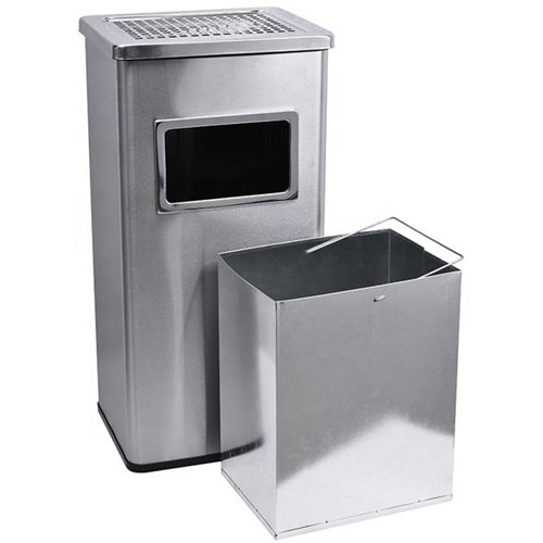 Commercial Ashtray Waste Bin 30 Litres Satin | Adexa DA-JYAB701SATIN