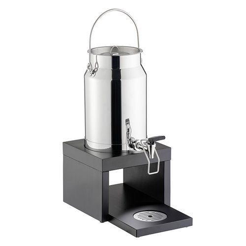 Stainless Steel Milk Dispenser with Black Beech Wood Base STDP-10839