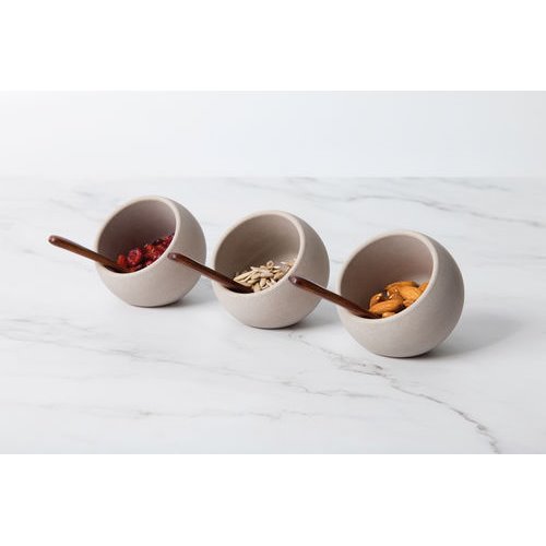 6 piece Serving Set (includes 3 x Bowls & 3 x Spoons) – Natural STDP-85080