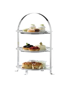 3 Tier Chrome Serving Stand (max 26cm plates) STDP-33217