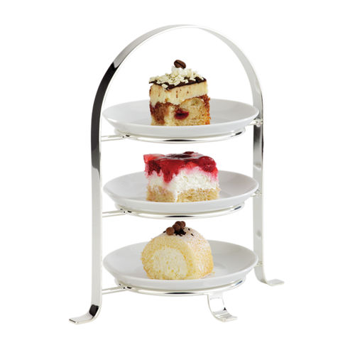 3 Tier Chrome Serving Stand (Max 17cm Plates) STDP-33216