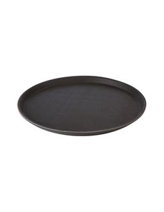 Black Round Non-Slip Tray 35.5cm STDP-CB1006