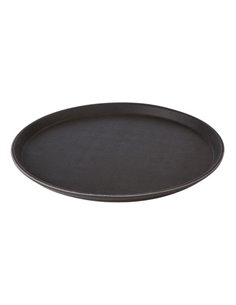 Black Round Non-Slip Tray 40.5cm STDP-CB1007