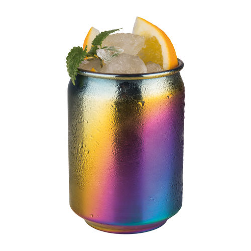 Stainless Steel ‘Rainbow look’ Barrel Can 7.5cm / 3″ STDP-93374