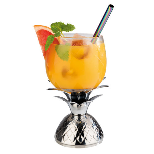 Pineapple Barrel Mug – Glass Cup with Stainless Steel Lid STDP-93375