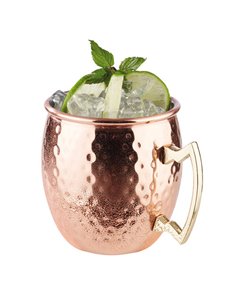 Glossy Hammered Copper look Moscow Mule Barrel Mug STDP-93311