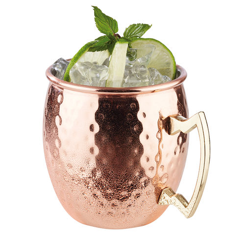 Glossy Hammered Copper look Moscow Mule Barrel Mug STDP-93311