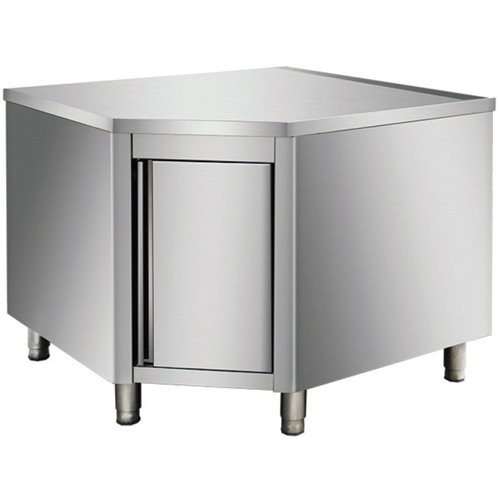 Commercial Worktop Floor Cupboard Corner unit Hinged door Stainless steel Sides 600mm | Stalwart DA-THESR106