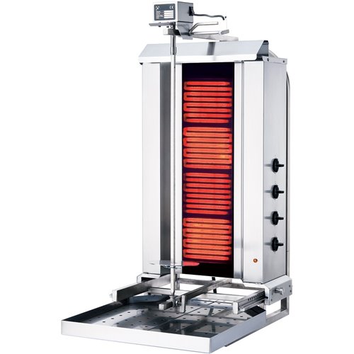 Professional Gyros/Kebab grill Electric Movable body Top motor Capacity 60kg 4 elements 7.2kW | Stalwart Da-KLG231HG