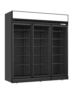 Commercial Display cooler 1886 litres Triple hinged doors Top mount Black | Stalwart Da-TR202BLACK