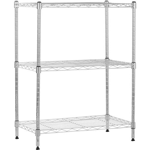 Commercial Shelving unit 3 tier 1350kg Width 900mm Depth 450mm Chrome wire | Stalwart Da-CR34691