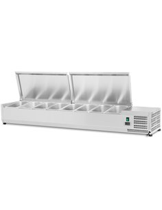 Refrigerated Servery Prep Top 1600mm 7xGN1/3 Stainless steel lid | Stalwart Da-GA516