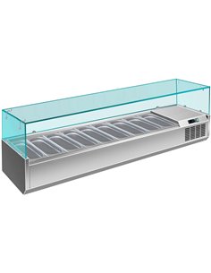 Refrigerated Servery Prep Top 1600mm 7xGN1/3 Glass cover | Stalwart Da-GT516