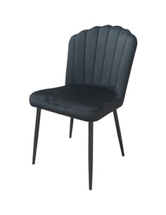 Velvet Dining Chair Black &amp Metal | Stalwart DA-WW189