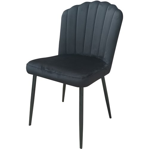 Velvet Dining Chair Black &amp Metal | Stalwart DA-WW189