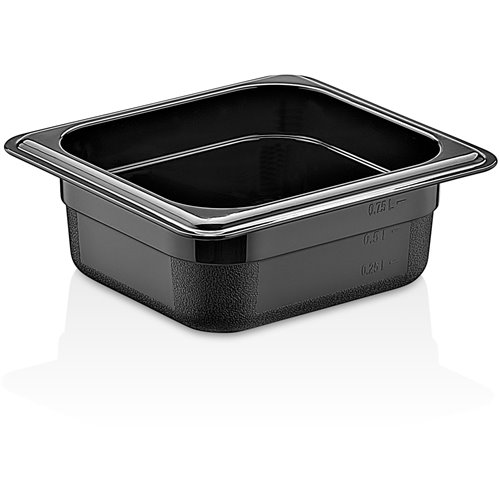 Polypropylene Gastronorm Pan GN1/6 Depth 100mm Black | Stalwart DA-GNPP16100B