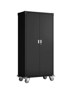 Commercial Storage Cabinet with wheels Black 900x450x1880mm | Stalwart DA-DL17