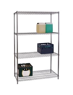 Commercial Shelving unit 4 tier 1000kg Width 1200mm Depth 450mm Chrome wire | DA-CR12045180A4