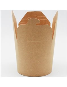 500pcs Kraft Noodle Box 26oz/769ml PE | Stalwart DA-KPNB26OZ