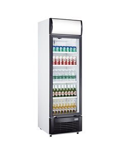 Commercial Bottle cooler Upright 332 litres Static cooling Hinged glass door Black/White | DA-LG332B