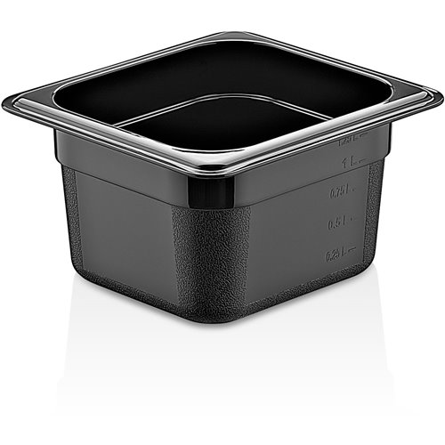 Polypropylene Gastronorm Pan GN1/6 Depth 150mm Black | Stalwart DA-GNPP16150B