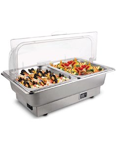 Roll top Chafer Electric heating GN1/1 Stainless steel Plastic cover 9 litres | DA-ECD09A2